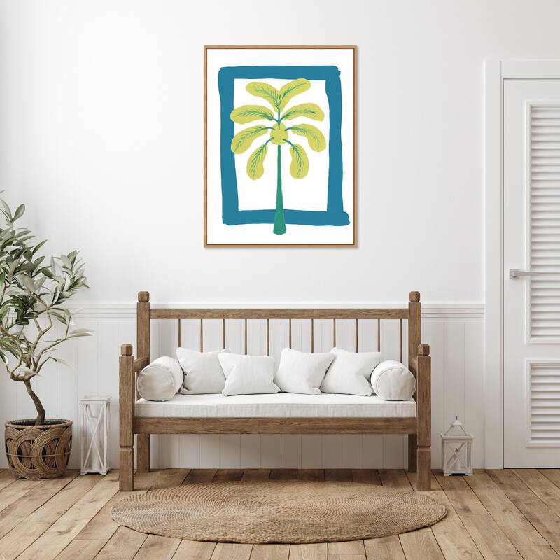 The New Oasis 3 by Bronwyn Baker Framed Canvas Wall Art Print - Sylvie Natural