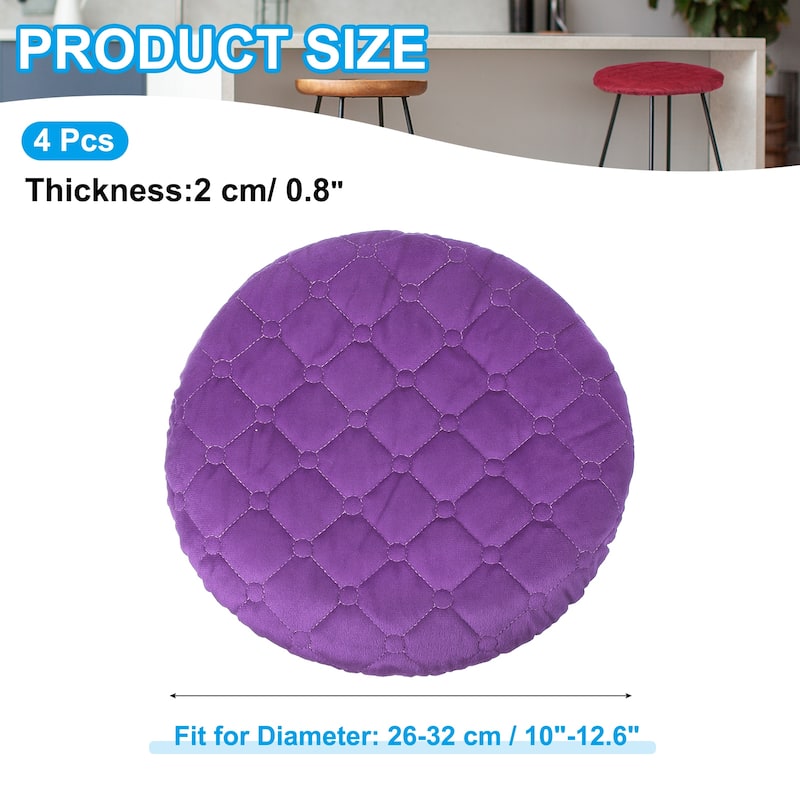 4Pcs Bar Stool Cover, Elastic Bar Stool Seat Covers for 10"-13" Chair - Purple
