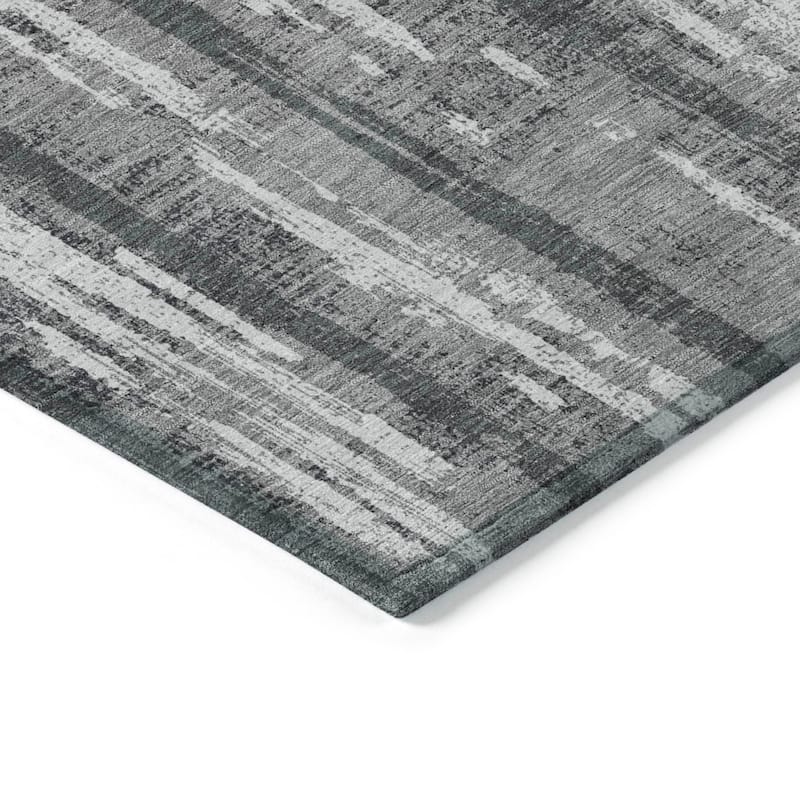 Machine Washable Indoor/ Outdoor Chantille Stripe Ombre Rug