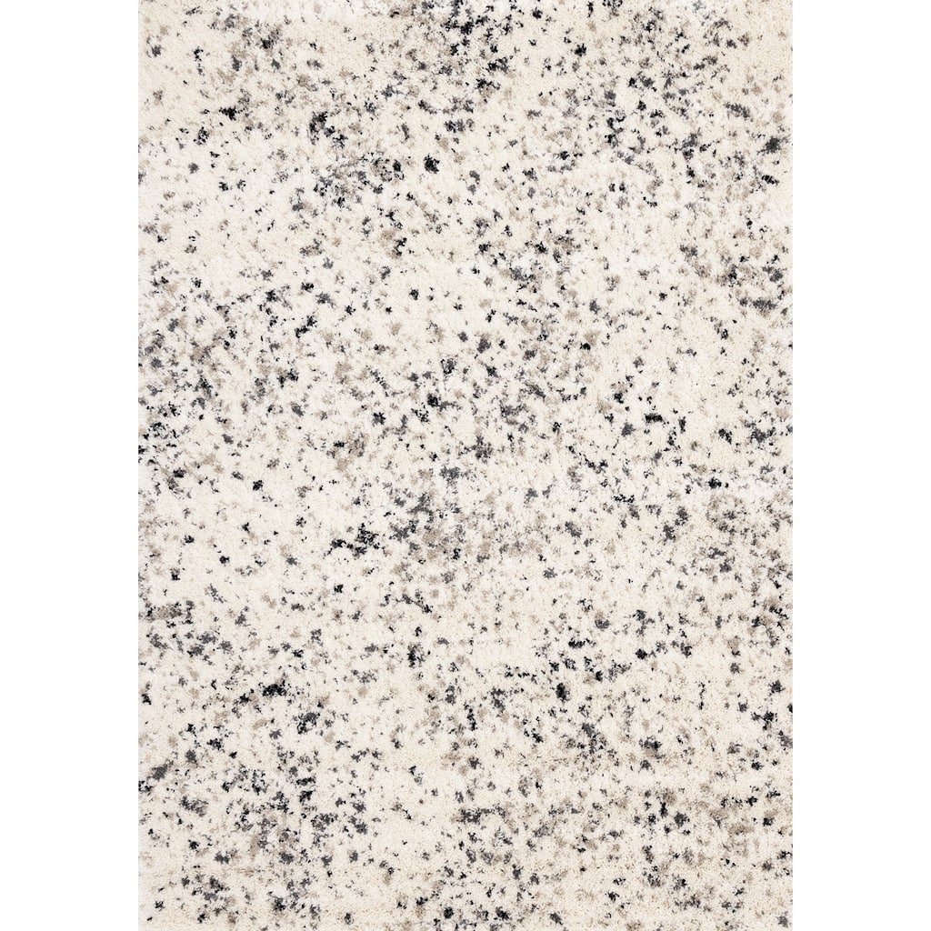 Cream Taupe Grey Speckled Shag Rug
