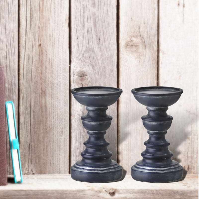 Resin Nantucket Candlestick 6.5" - Cream