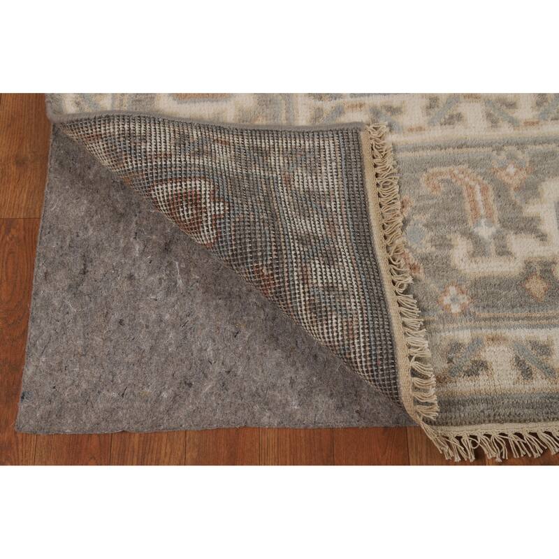 Transitional Floral Oushak Style Area Rug Handmade Wool Carpet - 7'11" x 10'1"