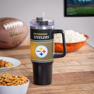 40 oz Stainless Steel Canyon Cup w/ Straw, Pittsburgh Steelers - Bed ...