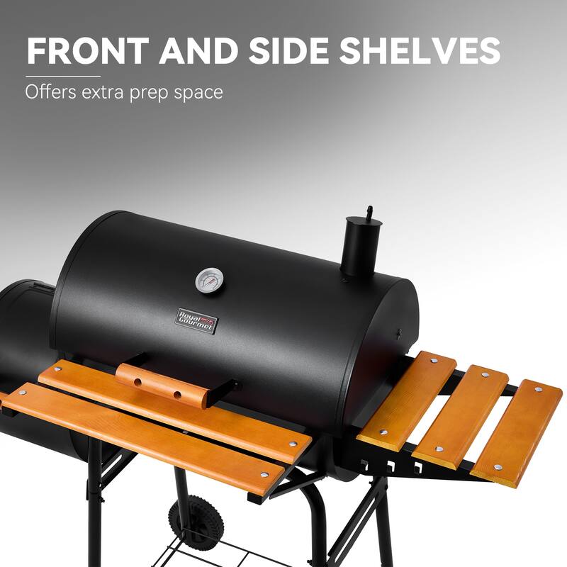 Royal Gourmet CC1624W Barrel Charcoal Grill with Offset Smoker