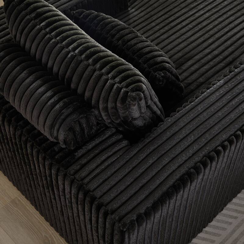 Oversized Corduroy Lounge Chair with Pillow Support - Sofa, Sleeper Couch, Chaise, Ottoman Bench