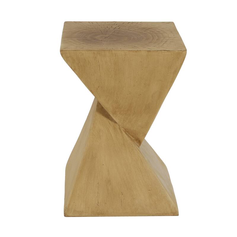 Geometric MGO Side Table Wood-like Finish End Table - Light Natural