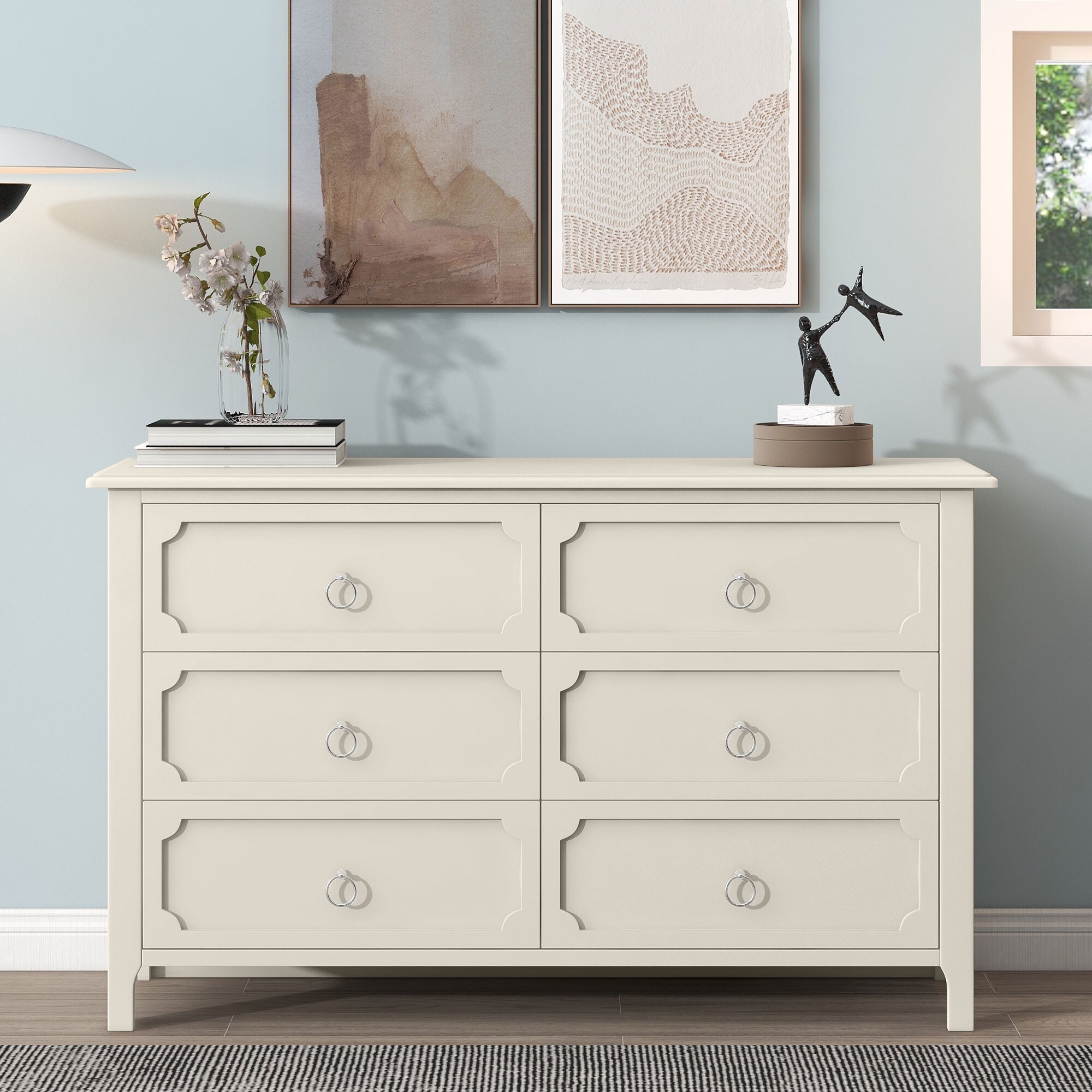 White chest of drawers silver deals handles