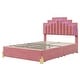 preview thumbnail 4 of 25, Full Size Velvet Upholstered Platform Bed with RGB Lights