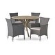 preview thumbnail 3 of 29, Cedros Wicker/ Acacia Wood Outdoor 5-piece Dining Set by Christopher Knight Home