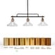 preview thumbnail 9 of 9, Modern Black Gold 3-Light Linear Glass Chandelier Kitchen Island Light for Dining Room - L33.5" x W7.1" x H11"