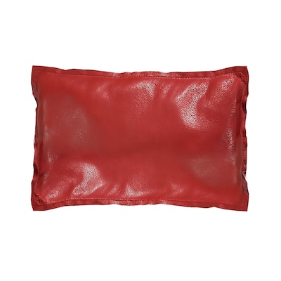 HiEnd Accents Red Pebble Leather Pillow, 16"x24"