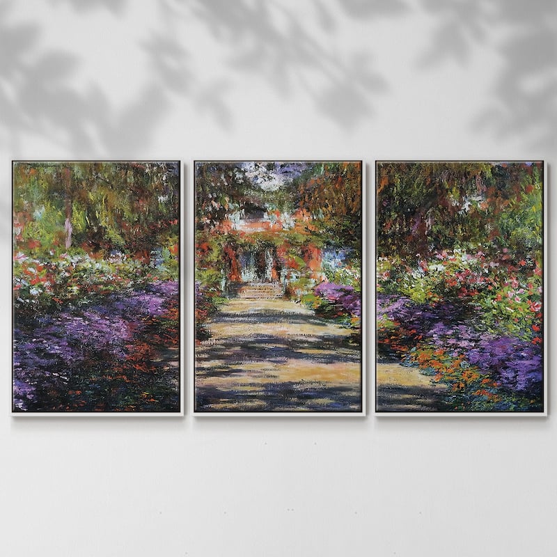 Pathway in Monet's Garden at Giverny, 1901 - Multi Piece Framed Canvas