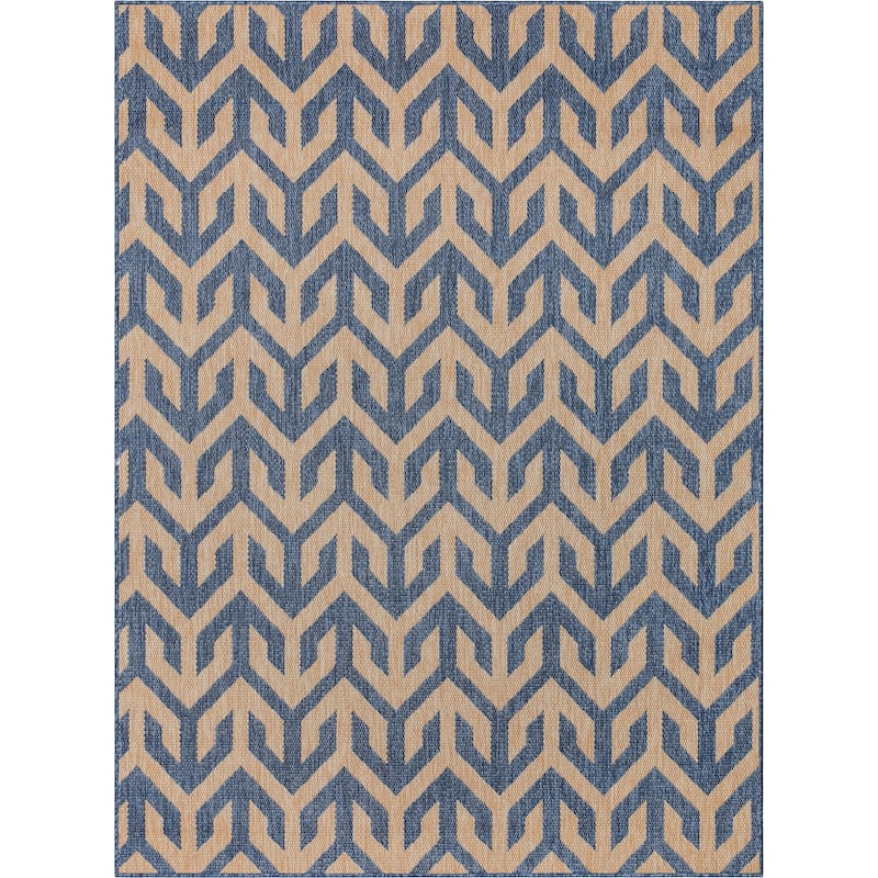 Well Woven Medusa Atlantis Indoor Outdoor Modern Area Rug - Blue - 5'3" x 7'3"