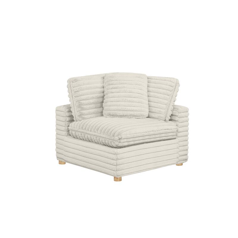 Best Quality Furniture 4-Piece Section Corduroy Modular - Beige Corner Chair
