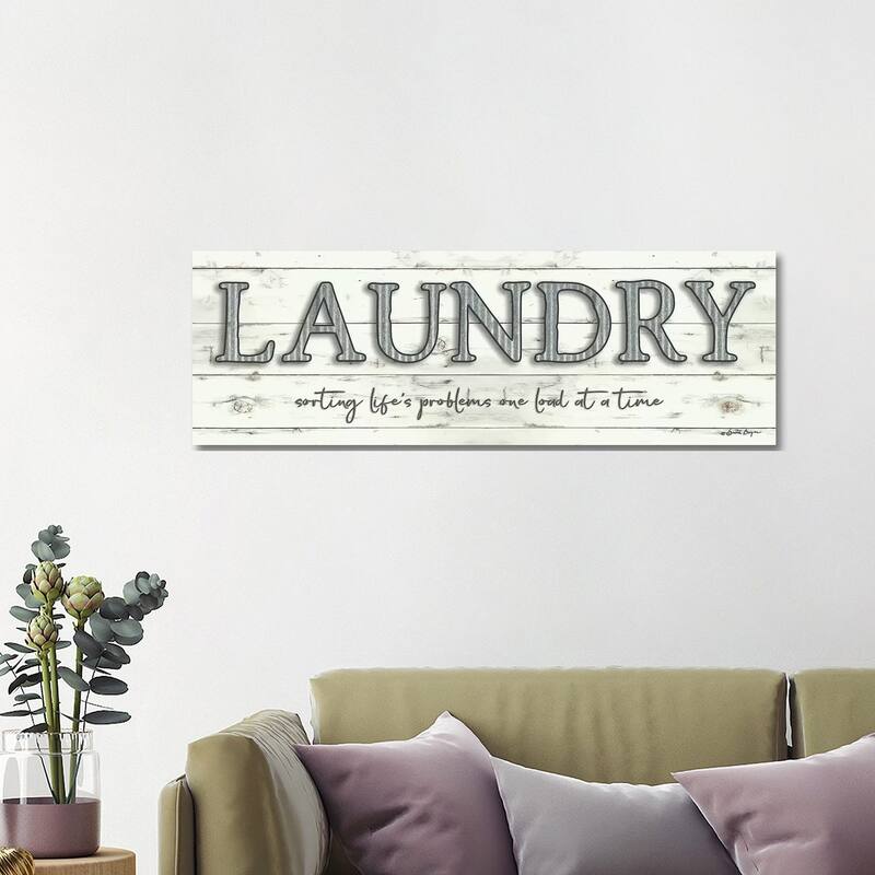 iCanvas "Laundry - One Load at a Time" by Susie Boyer Canvas Print - 16x48x1.5