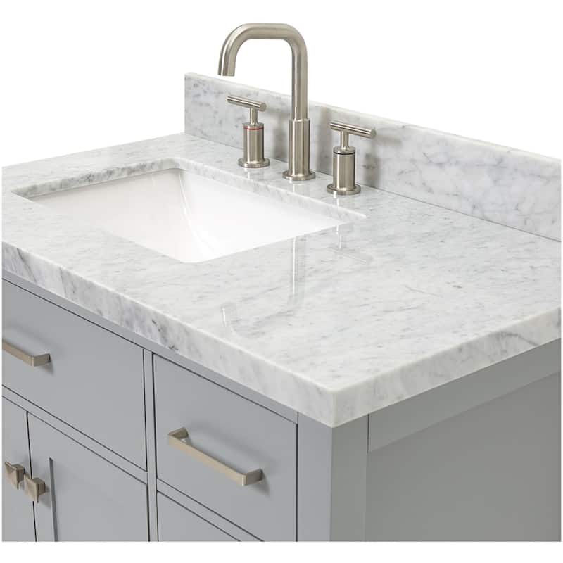 Ariel H037SLCWRVO Bristol 36" Thick Carrara Marble Vanity Top