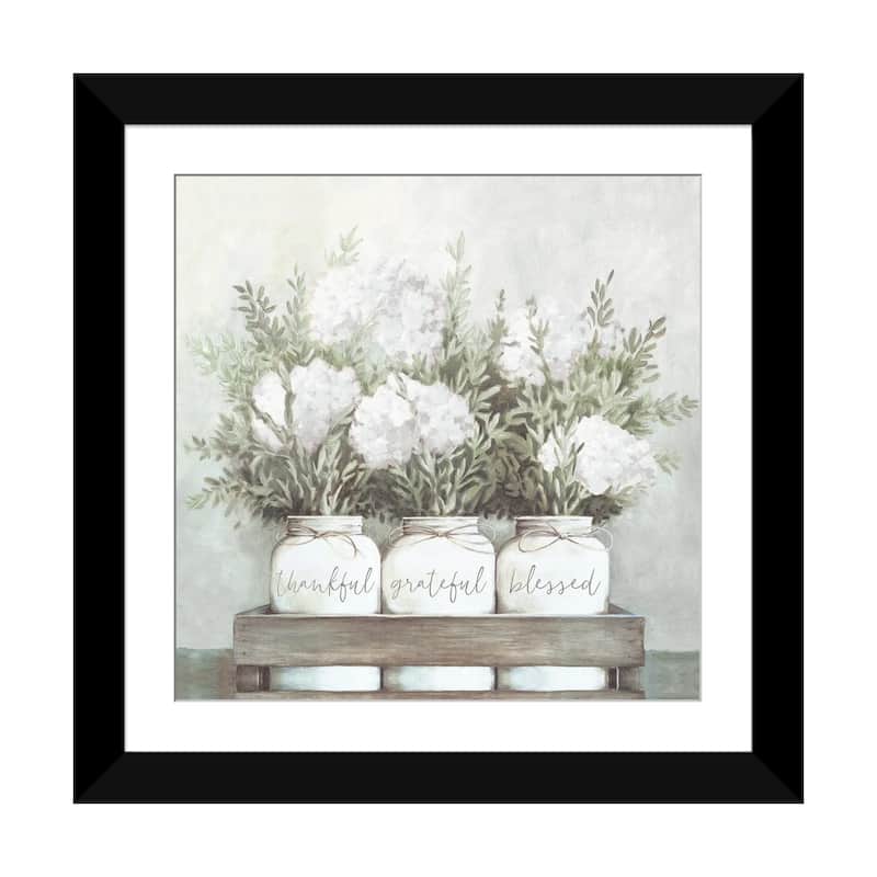 iCanvas "White Flower Jars" by Dogwood Portfolio - Black - 24x24x1