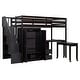 preview thumbnail 19 of 17, Twin Loft Bed with Stairs, Drawers, Desk & Wardrobe for Kids & Teens, Espresso