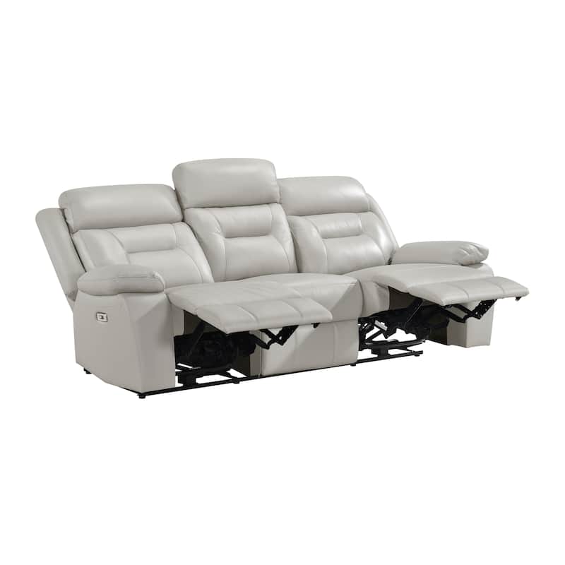 Garrey Leather 2-Piece Power Double Reclining Living Room Sofa Set
