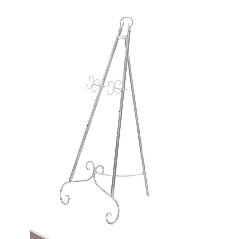 Silver or Gold Metal Traditional Easel with Chain Support - 22 x 21 x 46