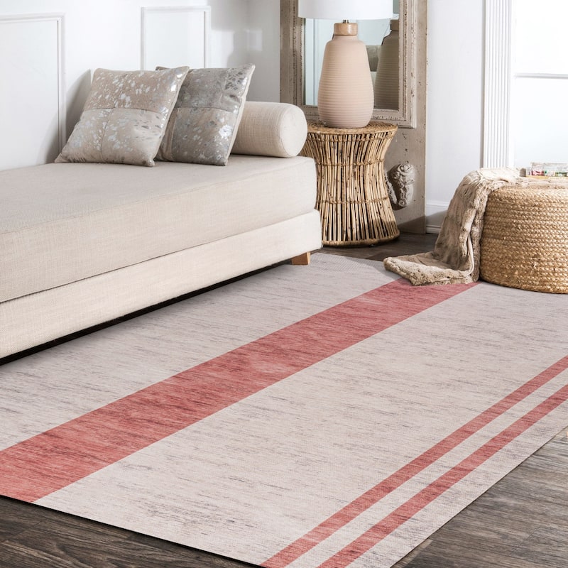 JONATHAN Y Linja Medallion Textured Weave Machine Washable Area Rug