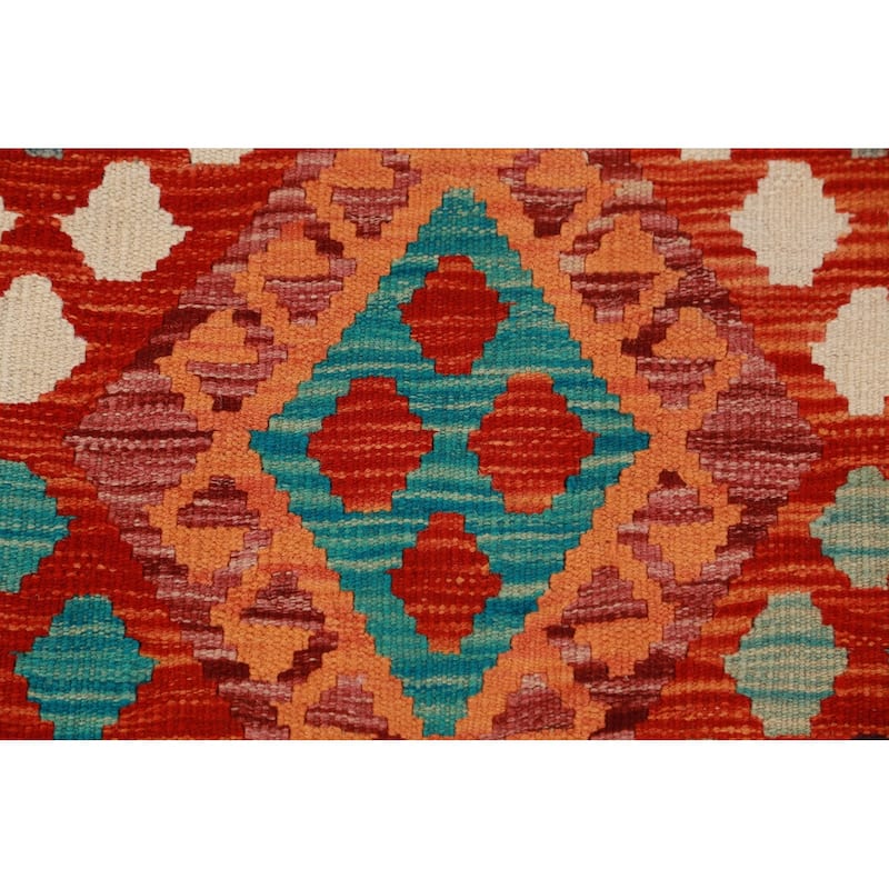 Reversible Kilim Oriental Area Rug Hand-Woven Living Room Wool Carpet - 9'10"x 13'0"