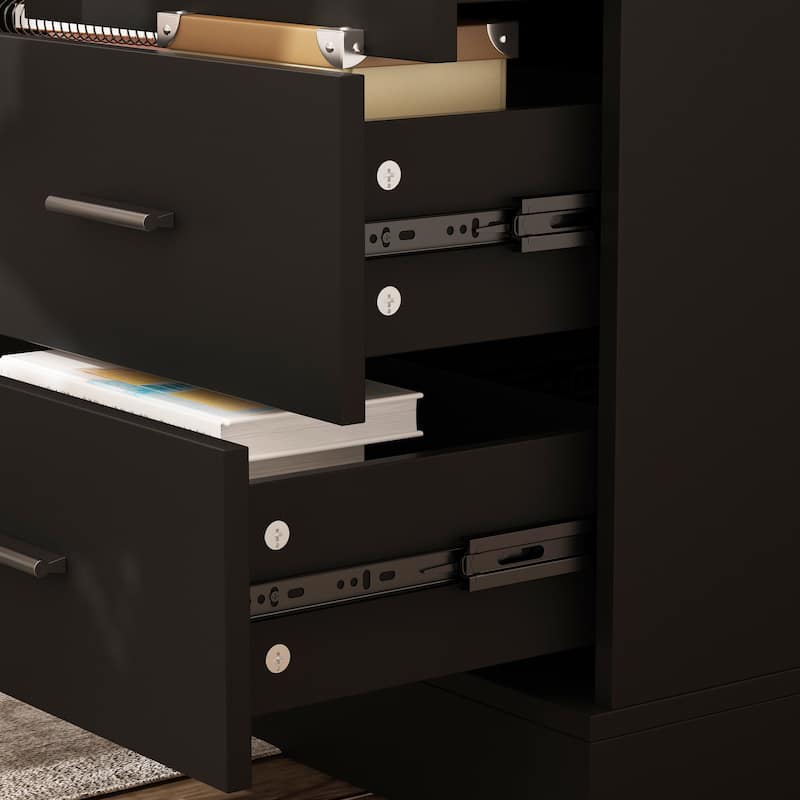 Height-Adjustable Ergonomic Workstation Home Office Desk with Storage