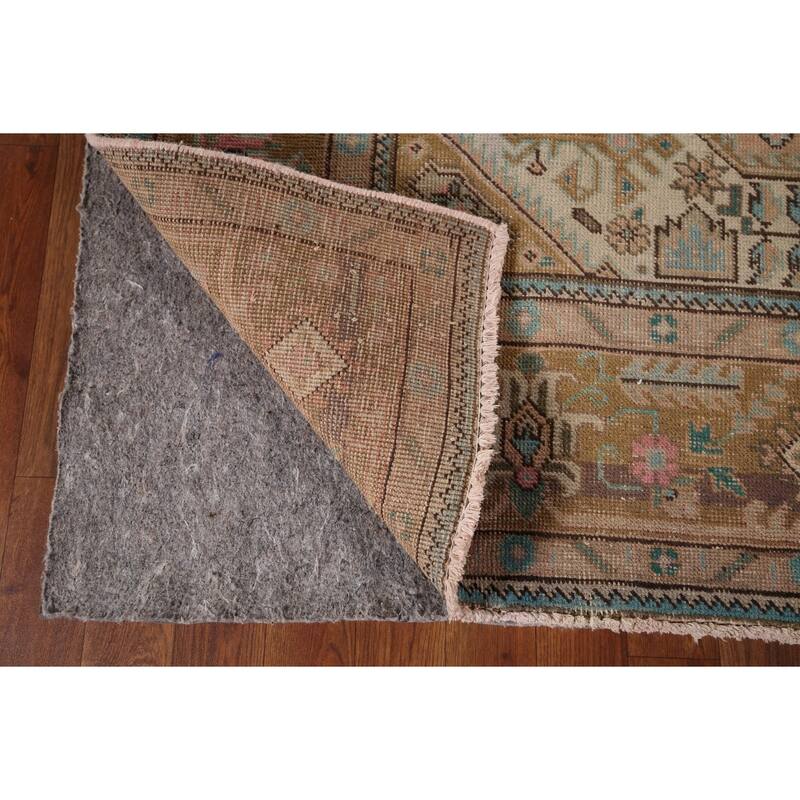 Distressed Tabriz Persian Vintage Area Rug Hand-Knotted Wool Carpet - 6'5" x 9'3"