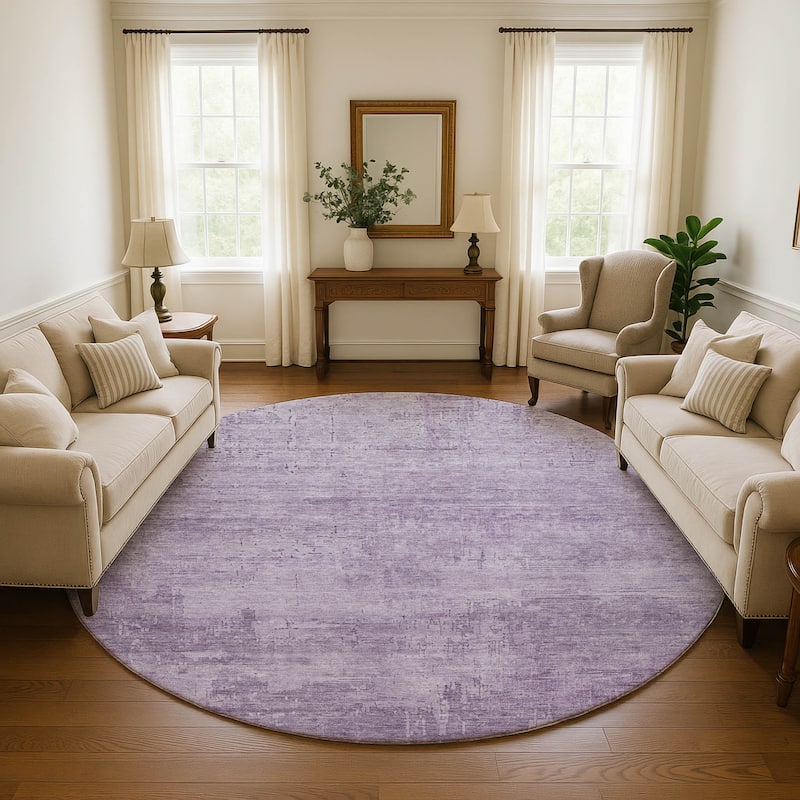 Premium Washable Super Soft Modern Abstract Mayfield Rug - Lavender - 8' x 8'