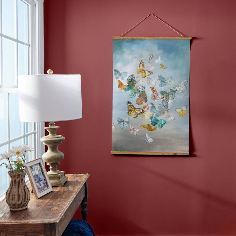 Indoor Wall Decor Canvas Tapestry, Butterflies in Flight - 36" x 24"