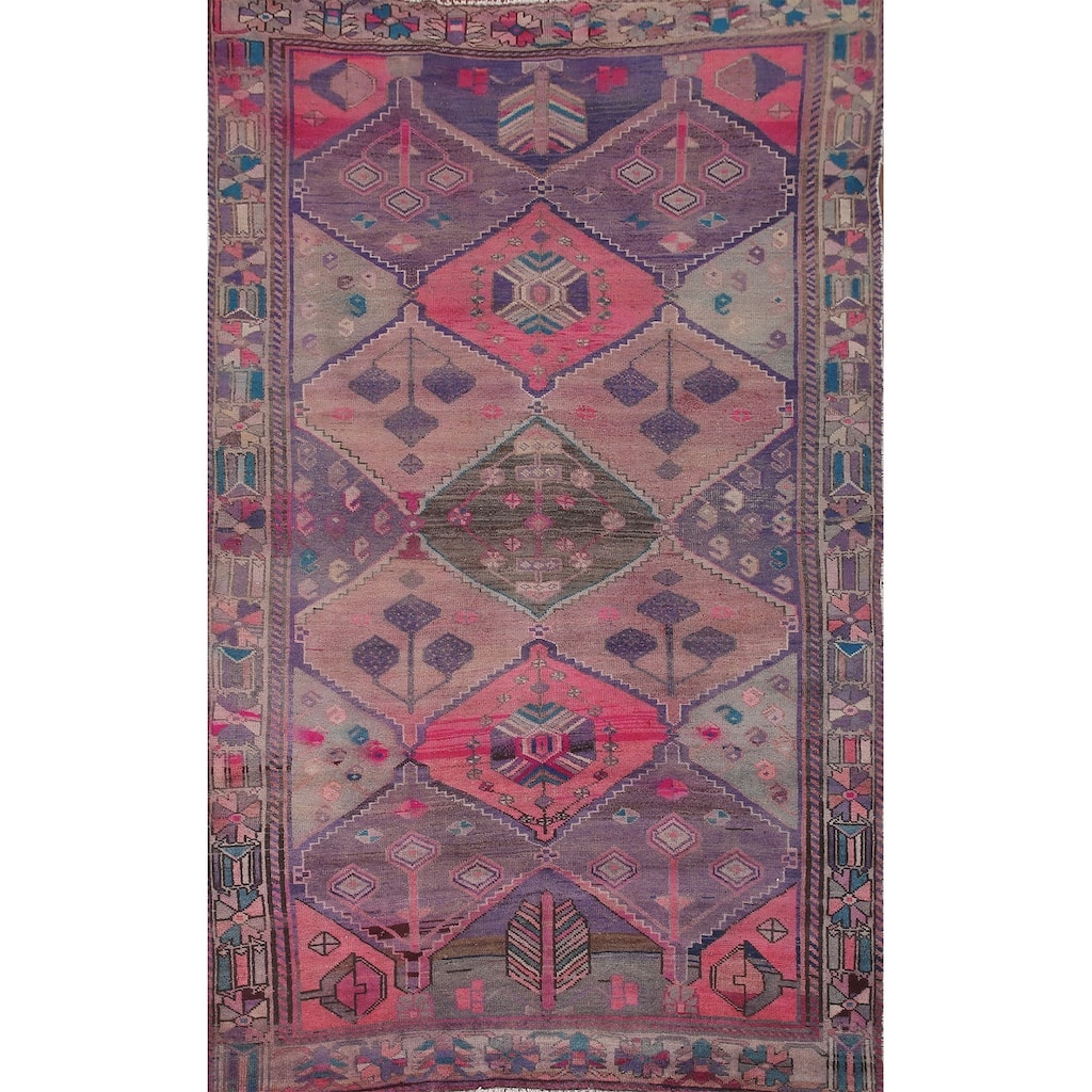 Over-Dyed Bakhtiari Persian Vintage Area Rug Hand-Knotted Wool Carpet - 6'2"x 9'5"