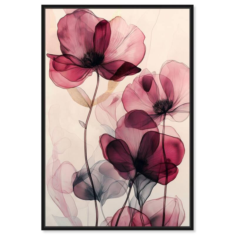 Filigree Flora I Canvas by Art Remedy - Black - 10" x 15"
