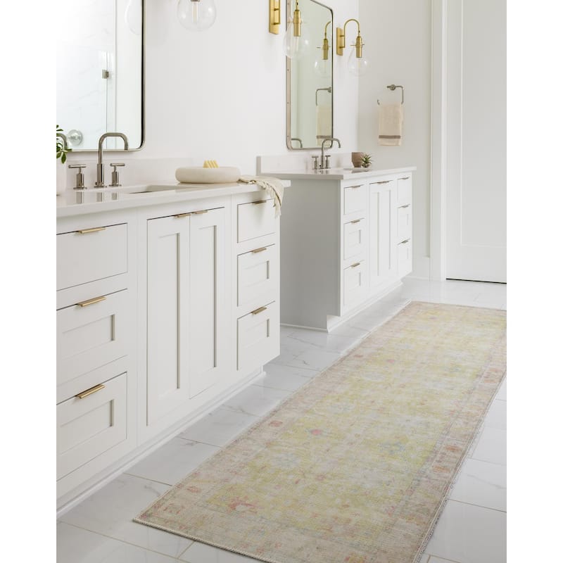 Livabliss Kemer Traditional Floral & Botanical Washable Area Rug - Green/Multi - 5' 3" x 7'
