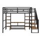 preview thumbnail 7 of 12, Multifunctional Storage Design Full Size Metal Loft Bed ,Black