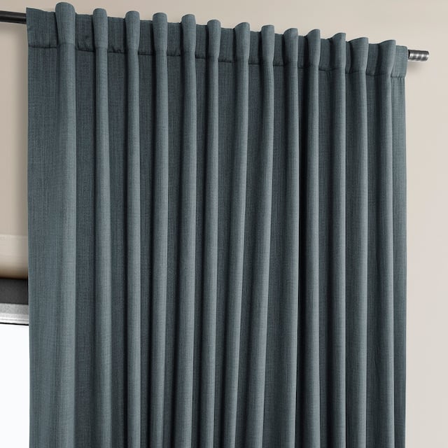 Exclusive Fabrics Faux Linen Extra Wide Room Darkening Curtain Panel