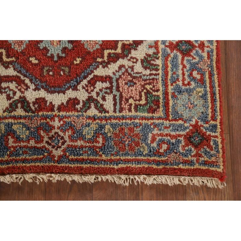 Geometric Heriz Serapi Oriental Accent Rug Hand-Knotted Wool Carpet - 2'0" x 3'0"