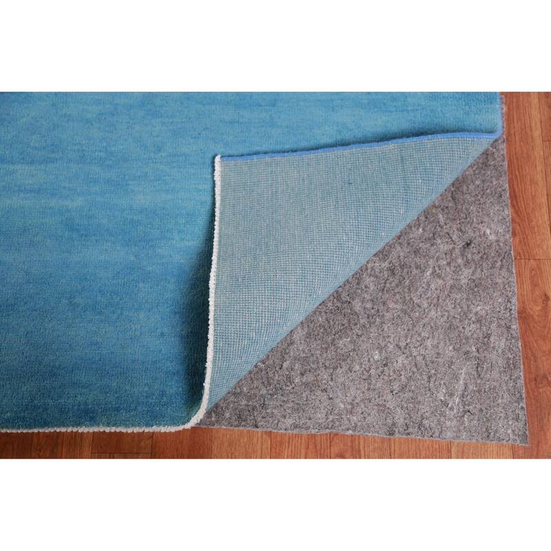 Hand Knotted Oriental 100% Wool Carpet Modern Solid Navy Blue & Blues Gabbeh Area Rug - 9' 9'' X 9' 9''