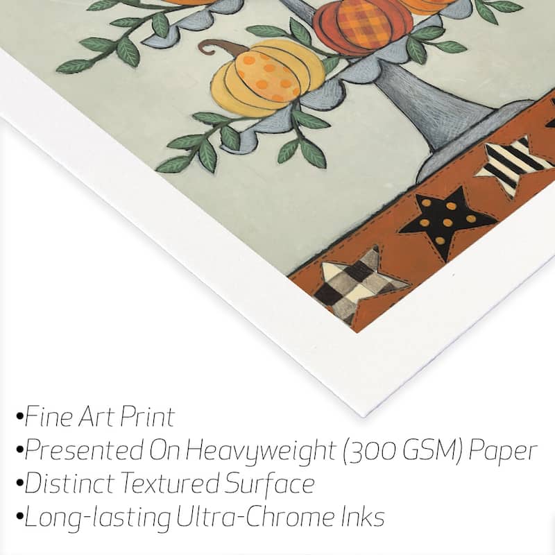 Two Tiered Patterned Pumpkins Fine Art by Bernadette Deming - Multi - 32x24