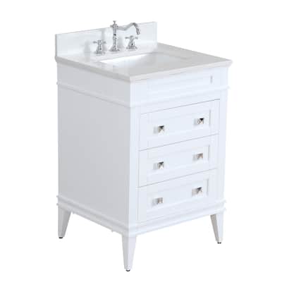 KitchenBathCollection Eleanor 24" Bathroom Vanity with Quartz Top