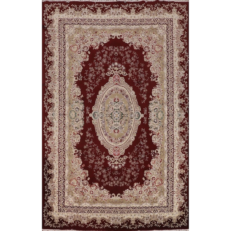 Victorian Style Kashan Turkish Rug Dining Room Machine-Made Carpet - 6'7" x 9'10"