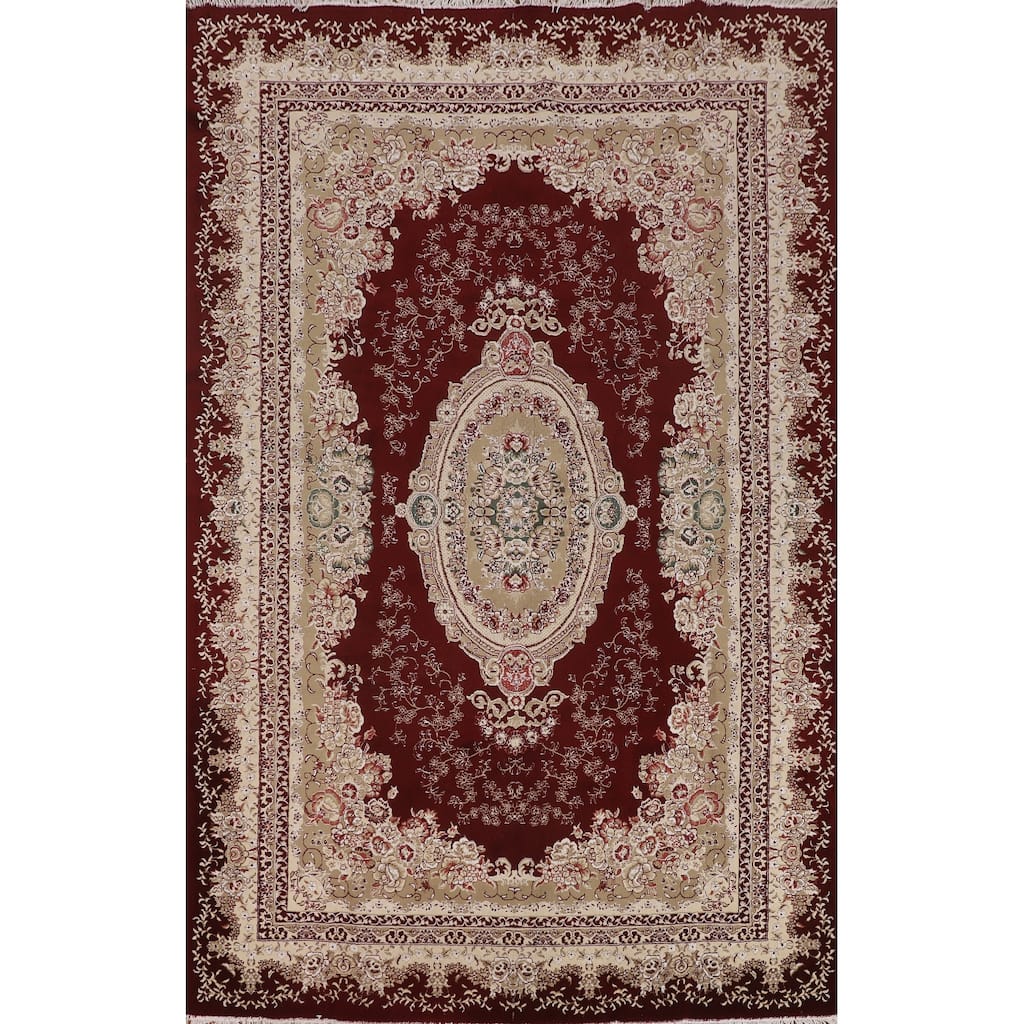 Victorian Style Kashan Turkish Rug Dining Room Machine-Made Carpet - 6'7" x 9'10"