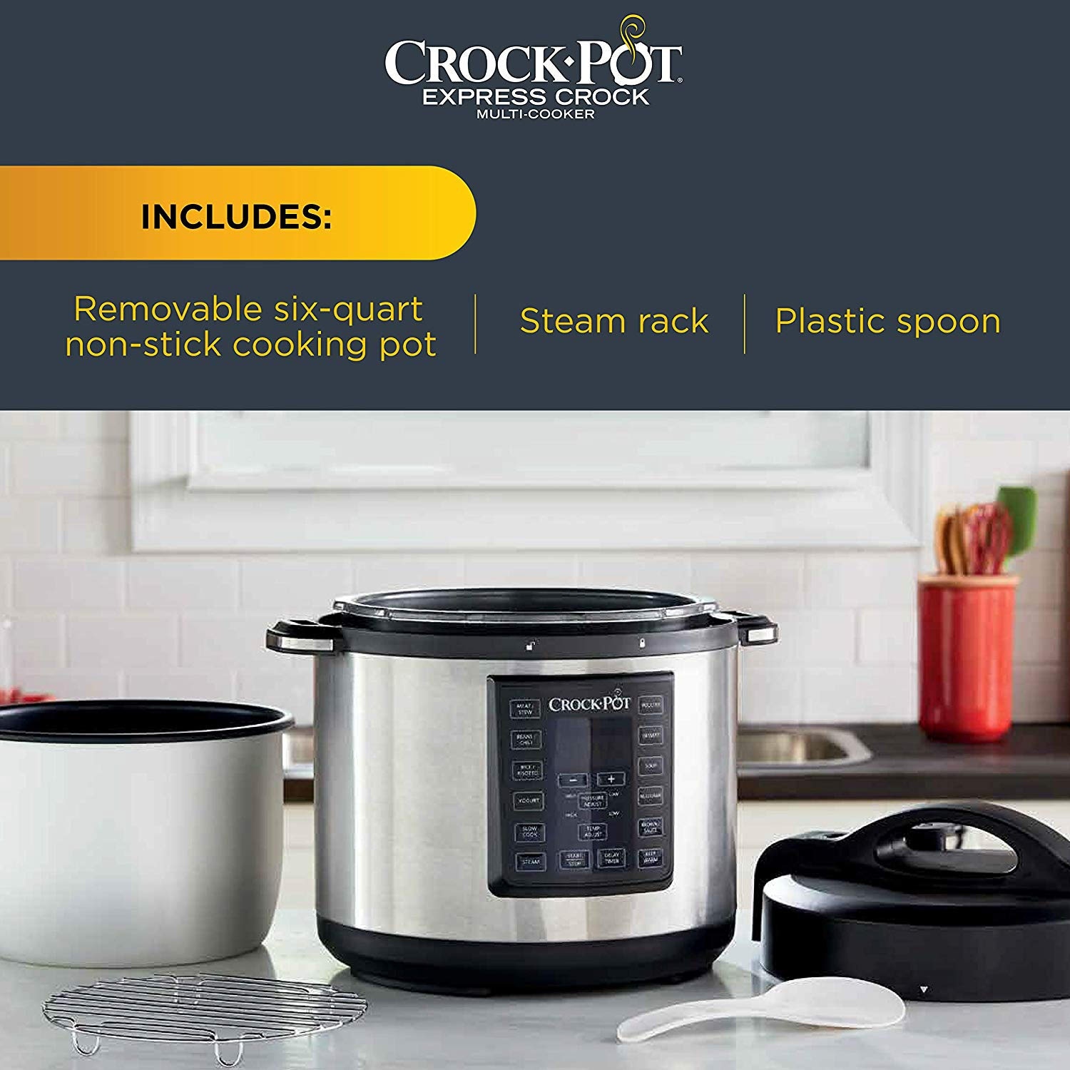 Crock-Pot 8 Quart 15 Program Stainless Steel Crock Multi-Cooker with Lid,  Steel, 1 Piece - Fred Meyer
