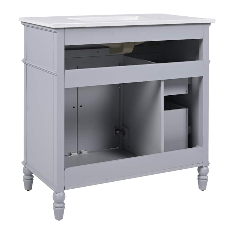 Christopher Knight Home Yvenith 36" Bathroom Vanity with Ceramic Sink - 36.00" Lx 18.5" W x 34.4" H