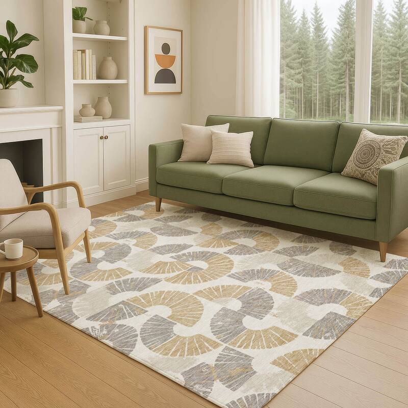 Machine Washable Indoor/ Outdoor Modern Jay Chantille Rug