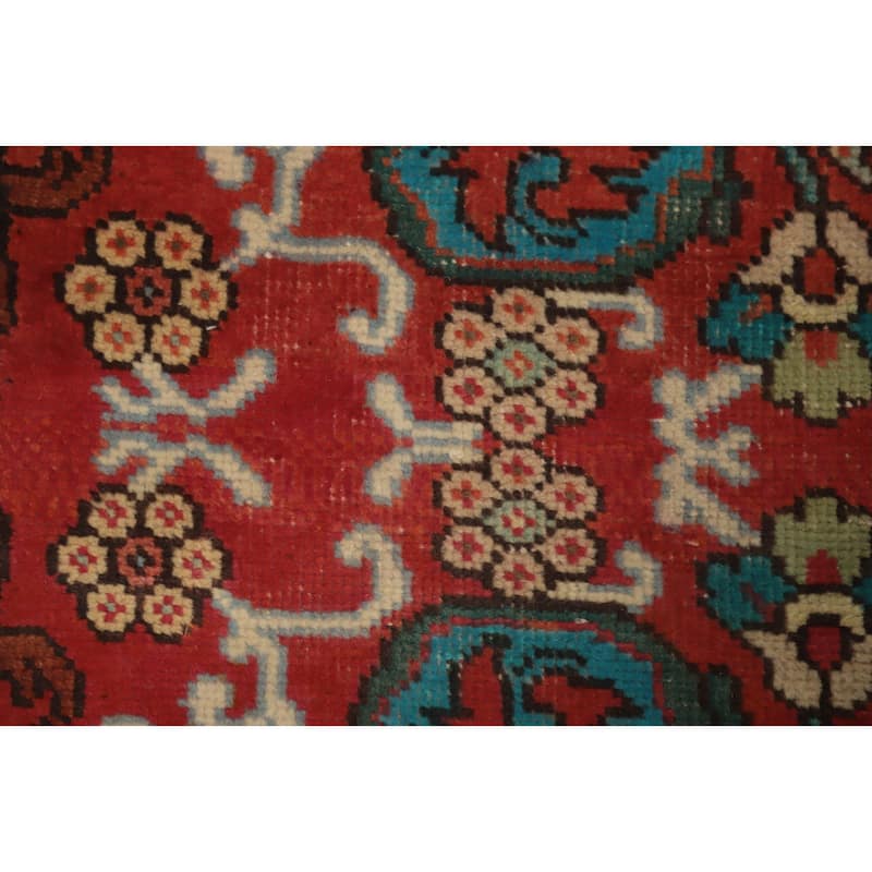 Hand Knotted Oriental 100% Wool Carpet Traditional Floral Red Tabriz Area Rug - 4' 9'' X 3' 1''
