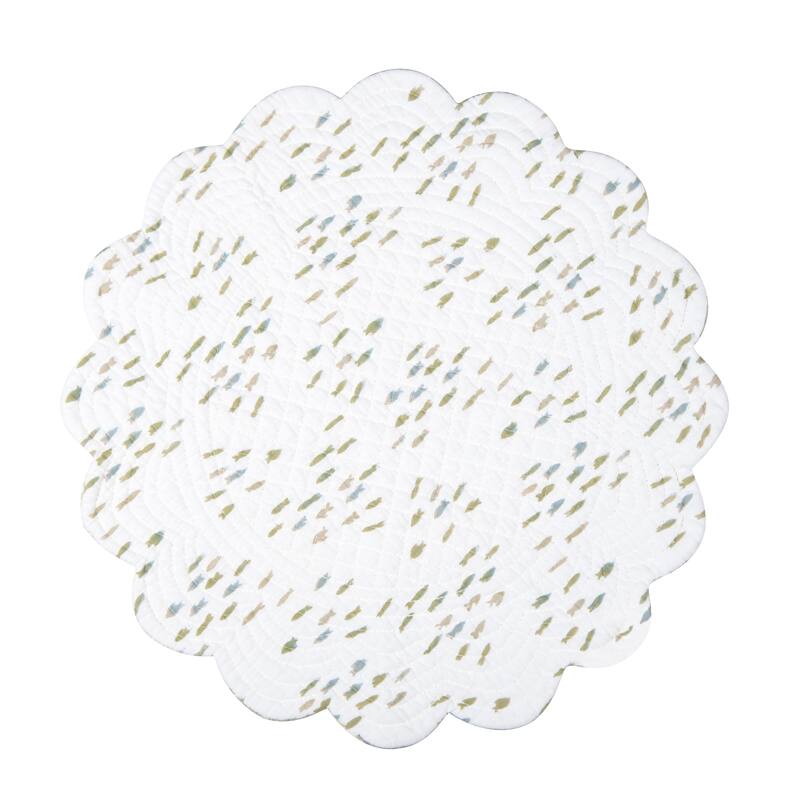 Cannon Beach Round Quilted Placemat Set 6