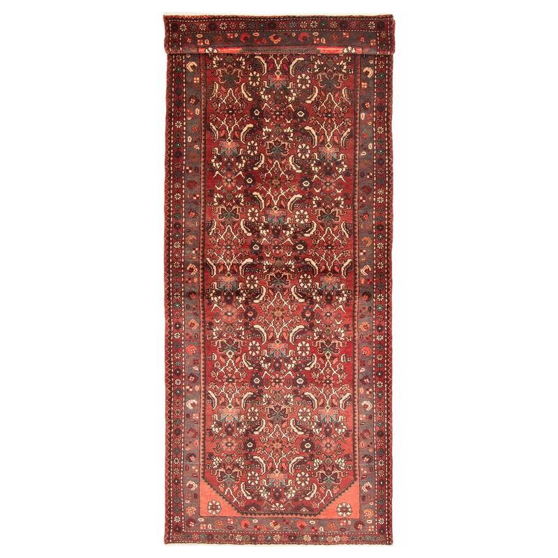 ECARPETGALLERY Hand-knotted Andelz Red Wool Rug - 3'7 x 9'6 - Red - 3'7 x 9'6