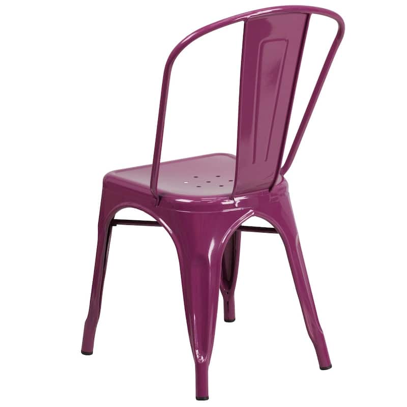 Metal Indoor/ Outdoor Stackable Bistro Chair (Set of 4)