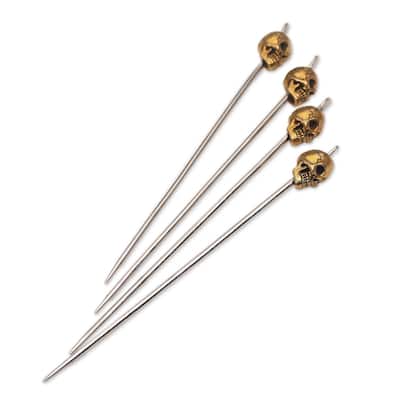 Handmade Smiling Skull cocktail picks (Indonesia)