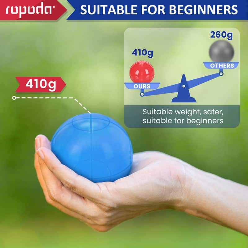 ROPODA 90mm Bocce Ball Set with 8 Balls, Pallino, Case and Measuring Rope